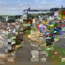 Combinatie project Java gekleurde huisjes Malang 