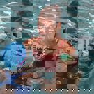 Kim vrijwilliger in Zuid Afrika aan het werk