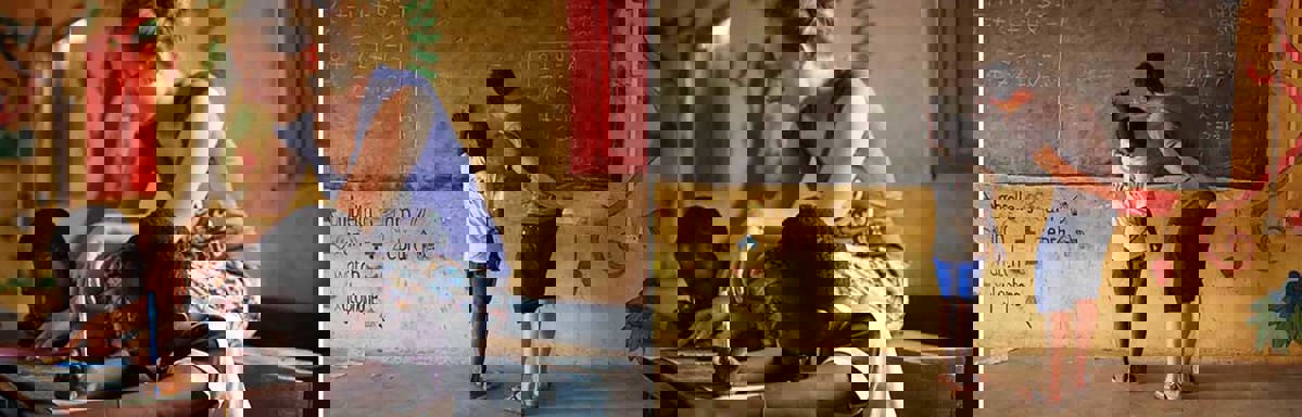 Vrijwilligerswerk Ghana Kidz Active School lesgeven in de klas